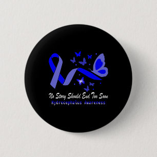 Awareness Butterflies Support Blue Ribbon  6 Cm Round Badge