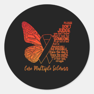 Awareness Butterfly Multiple Sclerosis Awareness  Classic Round Sticker
