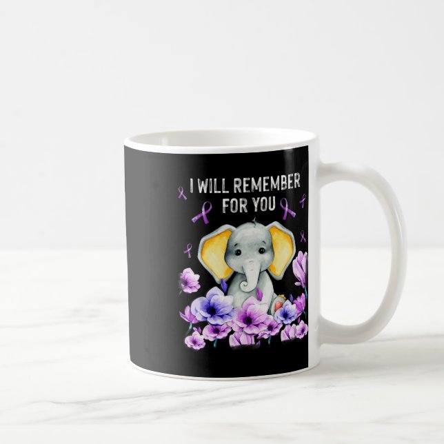 Awareness Cute Elephant I Will Remember For You 1  Coffee Mug (Right)