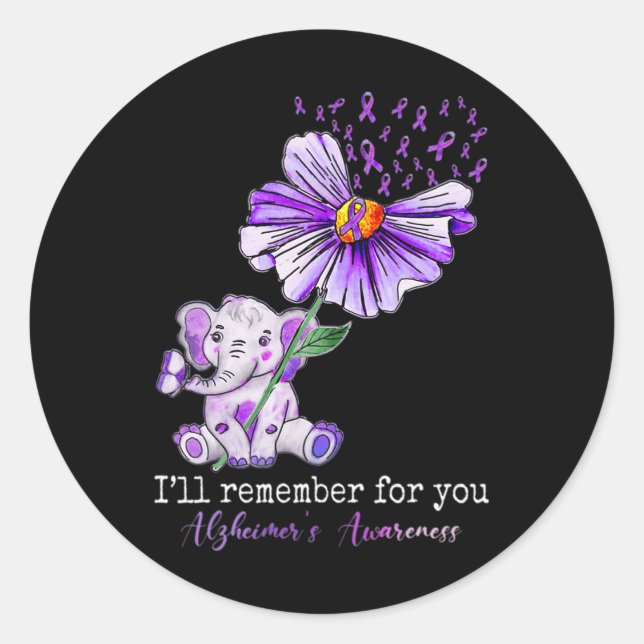 Awareness Cute Elephant I Will Remember For You 2  Classic Round Sticker (Front)