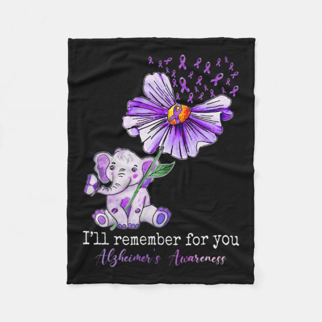 Awareness Cute Elephant I Will Remember For You 2  Fleece Blanket (Front)