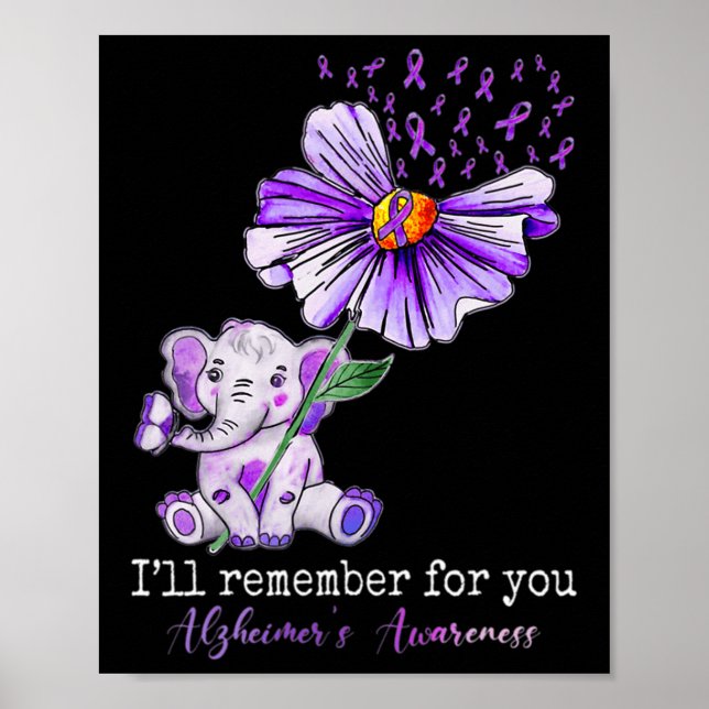 Awareness Cute Elephant I Will Remember For You 2  Poster (Front)