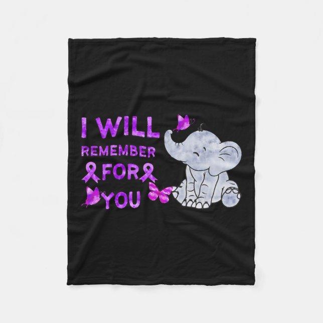 Awareness Cute Elephant I Will Remember For You 3  Fleece Blanket (Front)