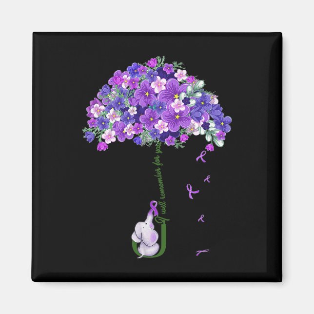 Awareness Cute Elephant I Will Remember For You  Magnet (Front)