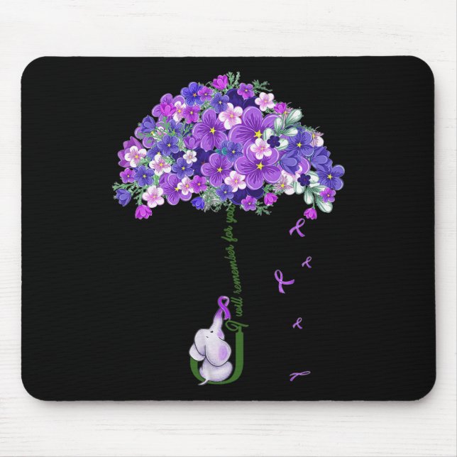 Awareness Cute Elephant I Will Remember For You  Mouse Mat (Front)