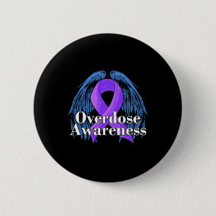 Awareness Day Angel Against Addictions 6 Cm Round Badge