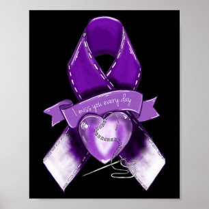Awareness Day August 31 Purple Ribbon 1 Poster