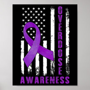 Awareness Day Usa American Flag Overdose Awareness Poster