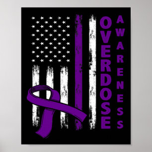 Awareness Day Usa American Flag Overdose Awareness Poster