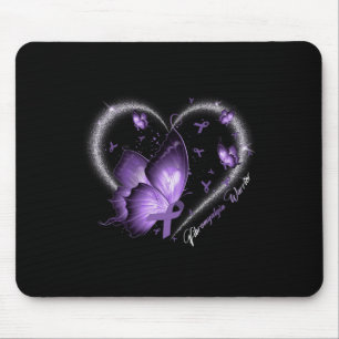 Awareness Day Warrior Survivor Butterfly Heart Mouse Mat