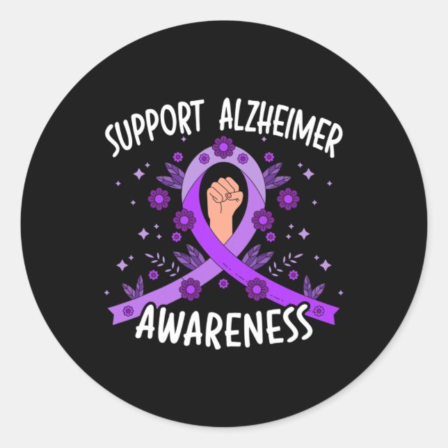 Awareness Dementia Support 2  Classic Round Sticker (Front)