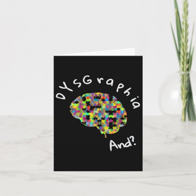 Awareness Dysgraphia Writing Learning Disability  Card (Front)