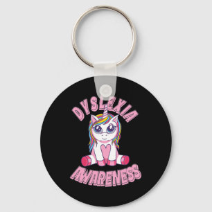 Awareness Dyslexic Awareness Big Eyes Unicorn  Key Ring