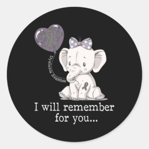 Awareness Elephant Classic Round Sticker