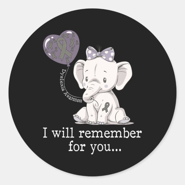 Awareness Elephant  Classic Round Sticker (Front)