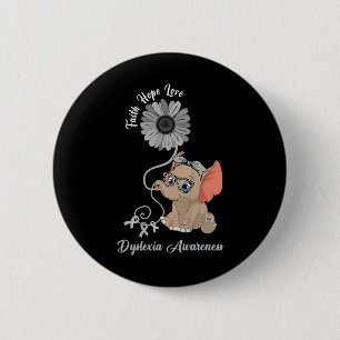 Awareness Elephant Faith Hope Love Sunflower  6 Cm Round Badge