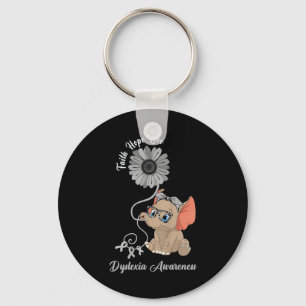 Awareness Elephant Faith Hope Love Sunflower Key Ring