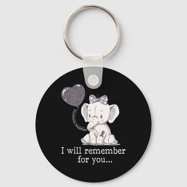 Awareness Elephant  Key Ring (Front)