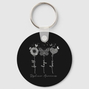 Awareness Faith Hope Love Leopard Sunflower Key Ring