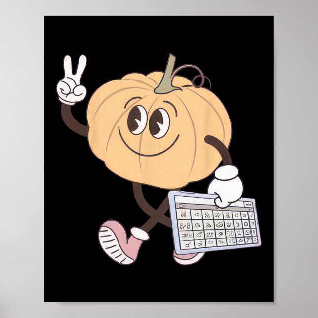 Awareness Fall Pumpkin Aac Device Autism Special H Poster (Front)