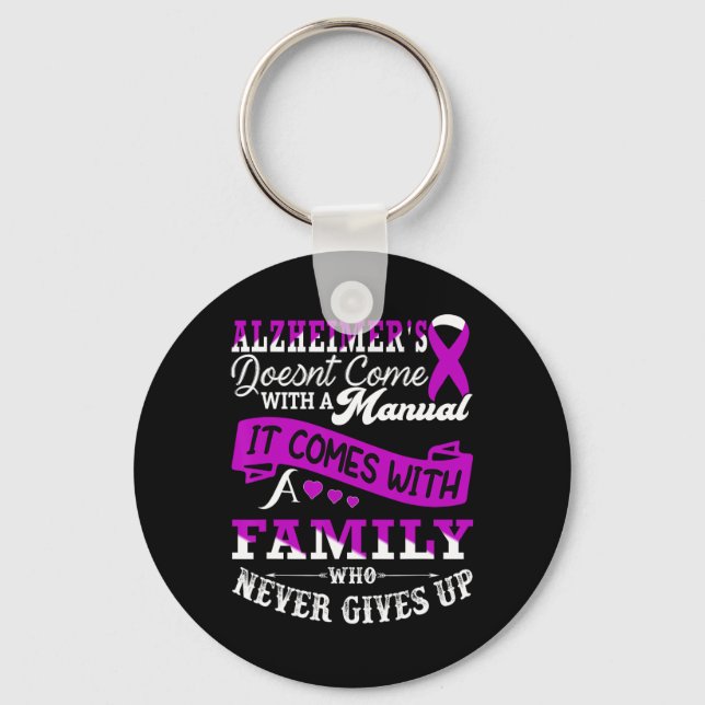 Awareness Family Support Heimer Warrior  Key Ring (Front)