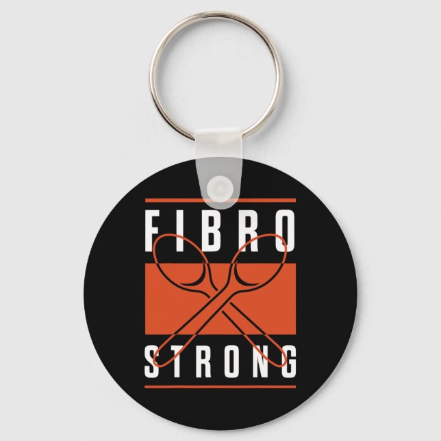 Awareness Fibro Strong Graphic Spoons  Key Ring (Front)