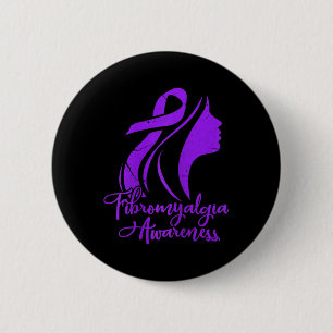 Awareness Fibro Warrior Fighter Patient Grunge  6 Cm Round Badge