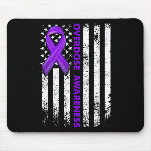 Awareness Flag Purple Ribbon Addiction Recovery 1 Mouse Mat