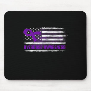 Awareness Flag Purple Ribbon Addiction Recovery 3 Mouse Mat
