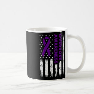 Awareness Flag Purple Ribbon Addiction Recovery Coffee Mug