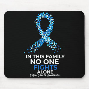 Awareness for colourectal &amp; colon cancer blue mouse mat