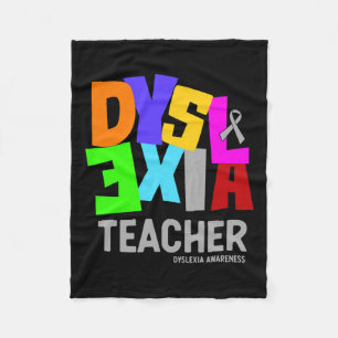 Awareness For Dyslexia Teacher Fleece Blanket