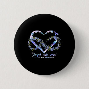 Awareness Forget Me Not Infinity Heart  6 Cm Round Badge