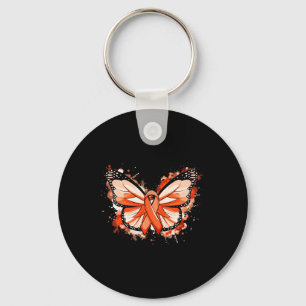 Awareness Gifts Orange Ribbon Butterfly Key Ring