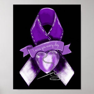 Awareness Graphic Purple Ribbon  Poster