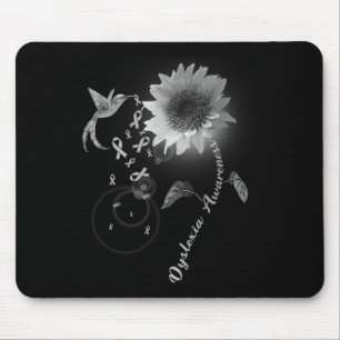 Awareness Grey Sunflower Hummingbird Mouse Mat