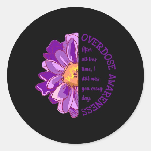Awareness Grief And Loss Miss You Every Day  Classic Round Sticker (Front)