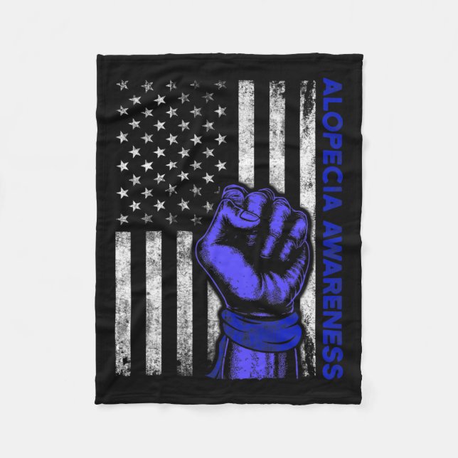 Awareness Hair Loss Warrior Prevent Survivor Da1  Fleece Blanket (Front)