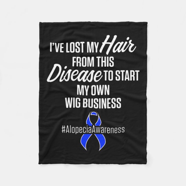 Awareness Hair Loss Warrior Wig Survivor  Fleece Blanket (Front)