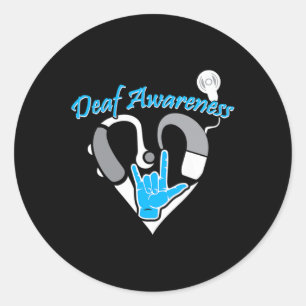 Awareness Hearing Aid Asl Cochlear Implant  Classic Round Sticker
