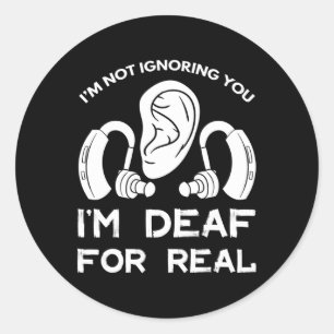 Awareness Hearing Aid Asl Implant  Classic Round Sticker