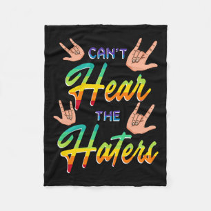 Awareness Hearing Aid Implant Asl Can't Hear The H Fleece Blanket