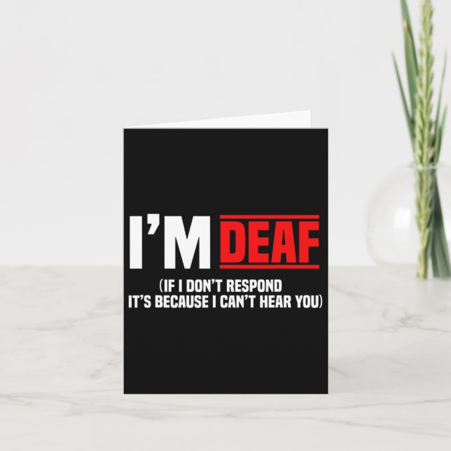 Awareness Hearing Aid Implant Asl I Can't Hear You Card (Front)