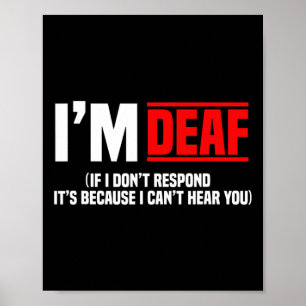 Awareness Hearing Aid Implant Asl I Can't Hear You Poster