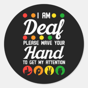 Awareness Hearing Aid Implant Asl Wave Your Hand  Classic Round Sticker