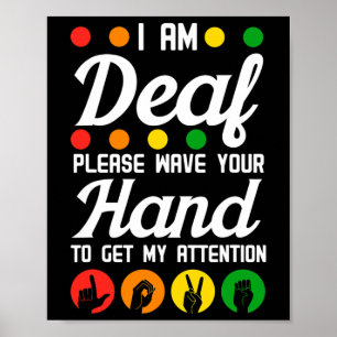 Awareness Hearing Aid Implant Asl Wave Your Hand Poster