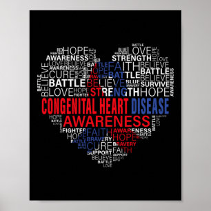 Awareness Heart Disease Fighting Hope Support Warr Poster