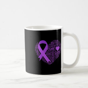 Awareness Heart Purple Ribbon Coffee Mug