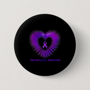 Awareness Heart Purple Ribbon Warriors  6 Cm Round Badge