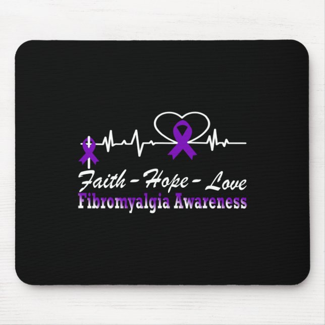 Awareness Heartbeat Christian Cross  Mouse Mat (Front)